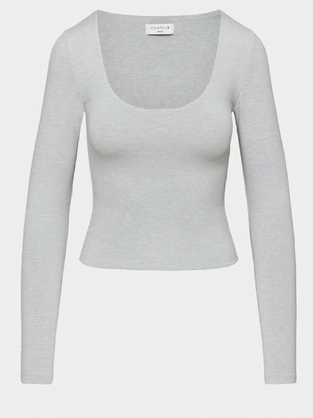 Aritzia Contour Scoopneck Longsleeve in Heather Chrome XS